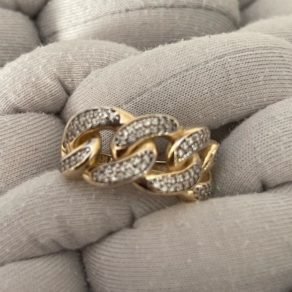 Pre-loved 14K Gold Cuban Link CZ Ring - Picture 7 of 11